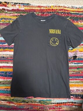 NIRVANA Black Short Sleeve Pocket Tee